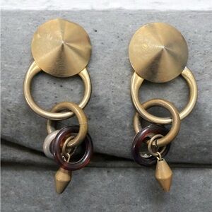 Vintage Gold and Brown Earrings